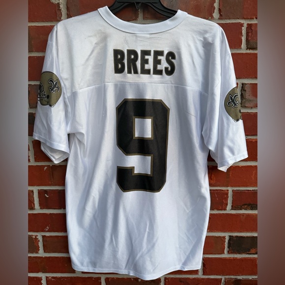 NFL Team Apparel New Orleans Saints Drew Brees #9 Black & White Football Jersey - Picture 2 of 8